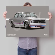 Load image into Gallery viewer, Landscape Illustration 1974 BMW 2002 Polaris Silver