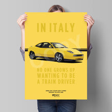 Load image into Gallery viewer, Illustration Advert of 1998 Fiat Coupe 20V Turbo Broom Yellow 258