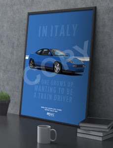 Illustration Advert of 1998 Fiat Coupe 20V Turbo Sprint Blue 462
