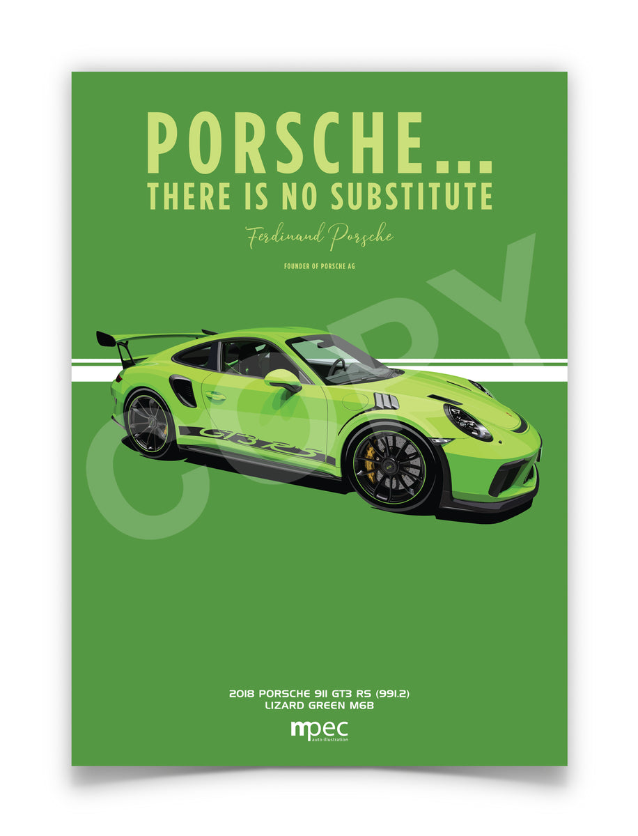Illustration 2018 Porsche 911 GT3 RS Lizard Green M6B (991.2