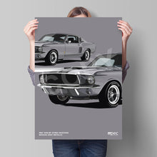 Load image into Gallery viewer, Illustration 1967 Shelby GT350 Mustang Medium Gray Metallic