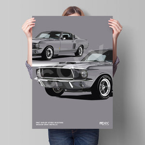 Illustration 1967 Shelby GT350 Mustang Medium Gray Metallic