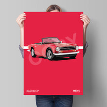 Load image into Gallery viewer, Illustration 1973 Triumph TR6 in Pimento Red 72