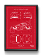 Load image into Gallery viewer, A3 Fiat Coupe Technical Illustration Poster - Choice of colours