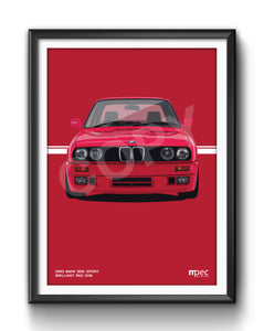 Illustration 1990 BMW E30 325i Sport Brilliant Red 308