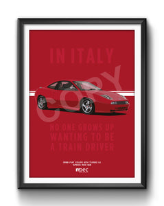 Illustration Advert 1998 Fiat Coupe 20V Turbo LE Speed Red 168