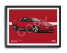 Load image into Gallery viewer, Landscape Illustration 1998 Fiat Coupe 20V Turbo Speed Red 168