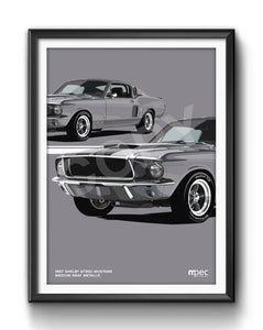 Illustration 1967 Shelby GT350 Mustang Medium Gray Metallic