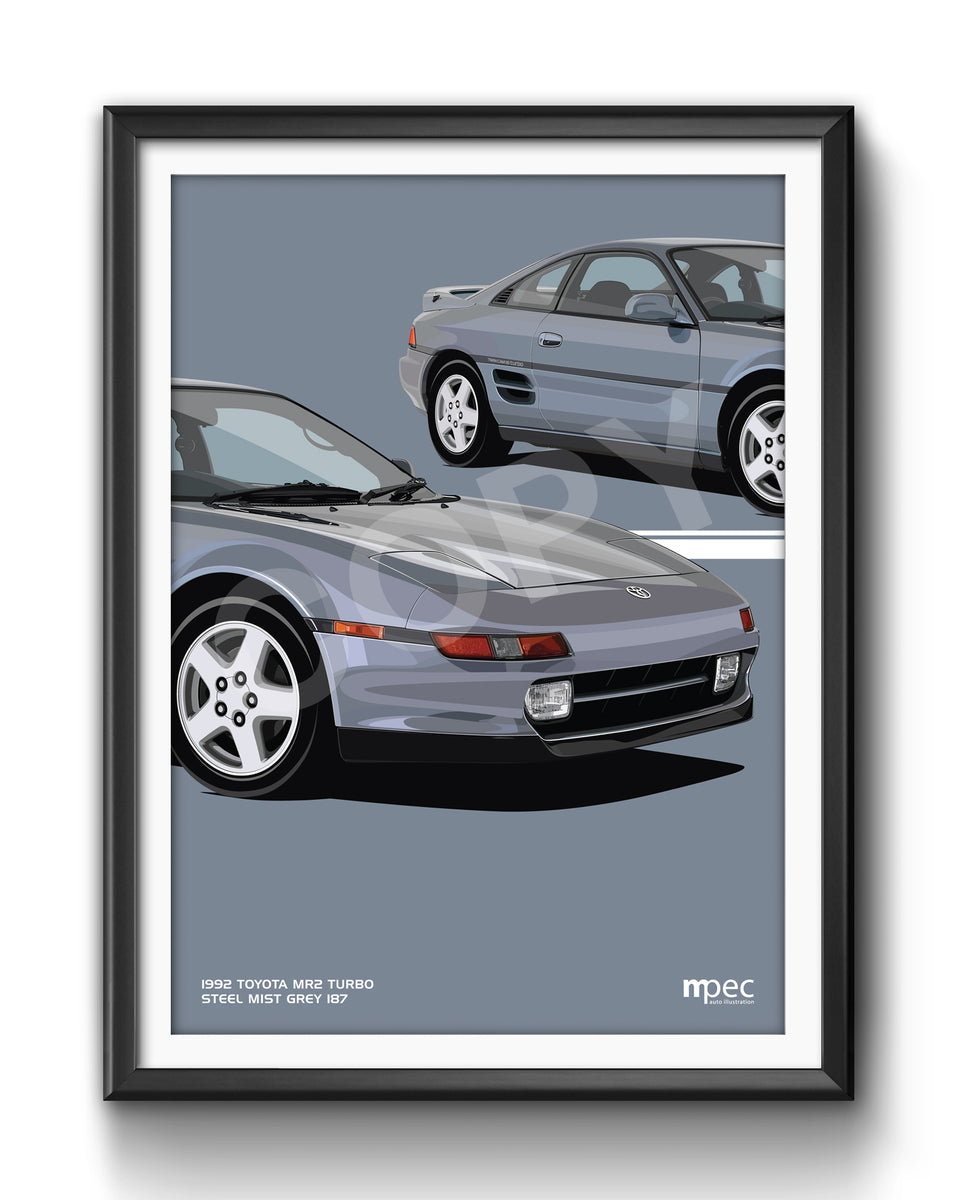 Illustration 1992 Toyota MR2 Turbo Steel Mist Grey