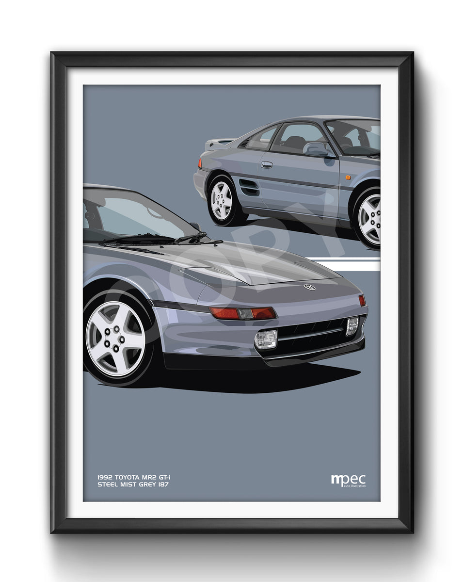 Illustration 1992 Toyota MR2 GT-i Steel Mist Grey