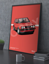 Load image into Gallery viewer, Illustration 1983 Volkswagen Golf GTI Mars Red LA3A