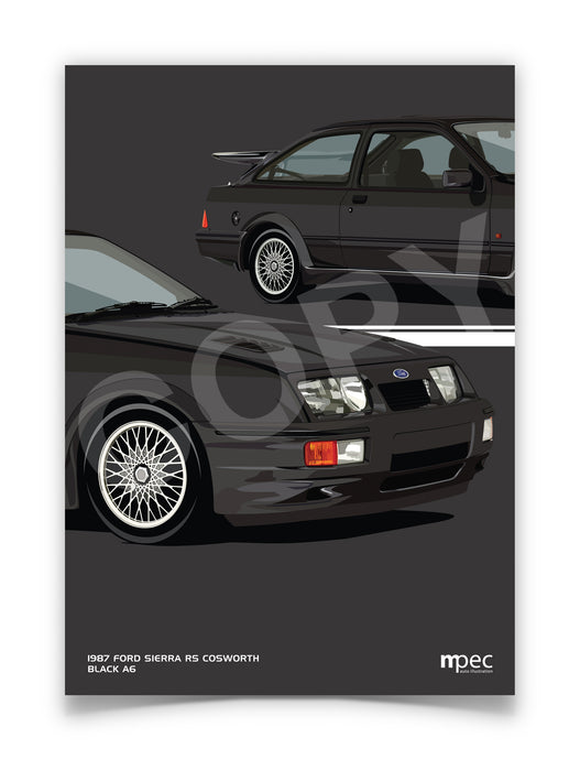 Illustration 1987 Ford Sierra RS Cosworth Black A6