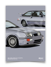 Load image into Gallery viewer, Illustration 1987 Ford Sierra RS Cosworth Moonstone Blue K6