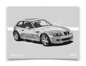 Landscape Illustration 1999 BMW Z3 M Coupé in Titanium Silver 354