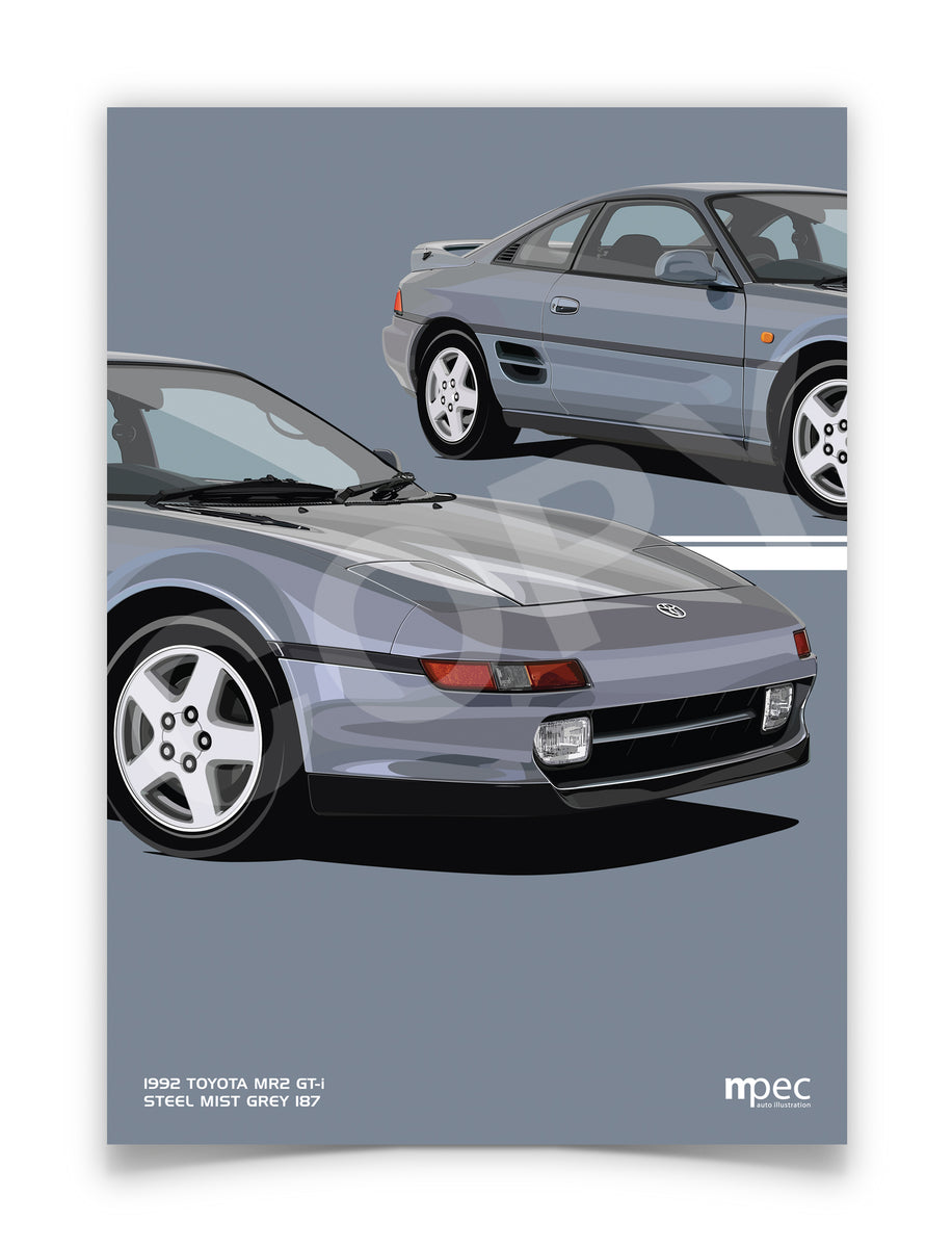 Illustration 1992 Toyota MR2 GT-i Steel Mist Grey