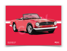 Load image into Gallery viewer, Illustration 1973 Triumph TR6 Pimento Red 72