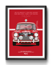 Load image into Gallery viewer, Illustration 1963 Morris Mini Cooper S 1964 Monte-Carlo Rally Winner 33 EJB