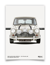 Load image into Gallery viewer, Illustration The Italian Job 1969 Austin Mini Cooper S - White