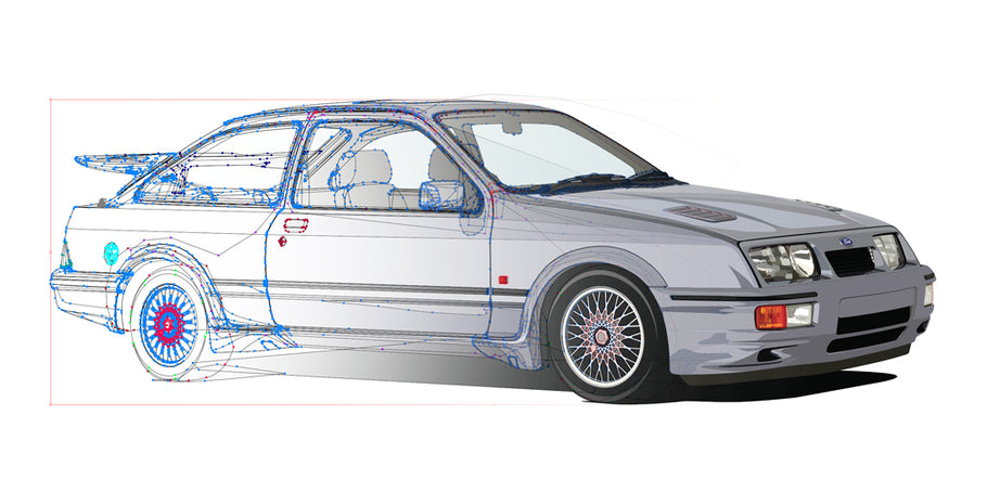 How many clicks to artwork the Sierra Cosworth