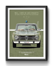 Load image into Gallery viewer, The Italian Job 1966 Alfa Romeo Giulia Super Polizia Poster - Green