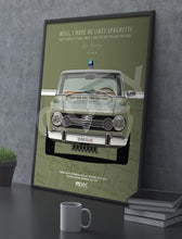 Load image into Gallery viewer, The Italian Job 1966 Alfa Romeo Giulia Super Polizia Poster - Green