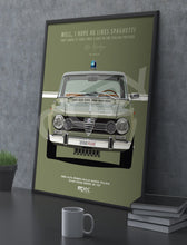 Load image into Gallery viewer, The Italian Job 1966 Alfa Romeo Giulia Super Polizia Poster - Green