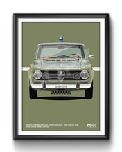 Load image into Gallery viewer, The Italian Job 1966 Alfa Romeo Giulia Super Polizia Poster - Green