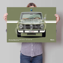 Load image into Gallery viewer, The Italian Job 1966 Alfa Romeo Giulia Super Polizia Poster - Green