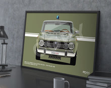 Load image into Gallery viewer, The Italian Job 1966 Alfa Romeo Giulia Super Polizia Poster - Green