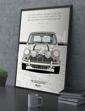 Load image into Gallery viewer, The Italian Job 1969 Austin Mini Cooper S - White Quote and Map