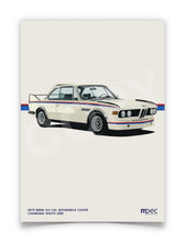 Load image into Gallery viewer, Illustration of a 1975 BMW 3.0 CSL Batmobile Coupe on a white background