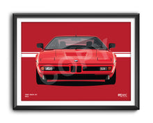 Load image into Gallery viewer, Landscape illustration 1999 BMW M1 Red