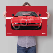 Load image into Gallery viewer, Landscape illustration 1999 BMW M1 Red