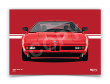Load image into Gallery viewer, Landscape illustration 1999 BMW M1 Red
