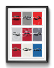 Load image into Gallery viewer, Classic BMW Car Poster – Illustration of 9 Iconic BMW Models