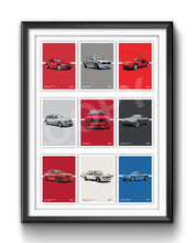 Load image into Gallery viewer, Classic BMW Car Poster – Illustration of 9 Iconic BMW Models