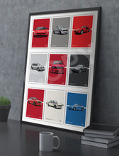Load image into Gallery viewer, Classic BMW Car Poster – Illustration of 9 Iconic BMW Models