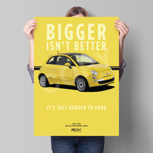 Load image into Gallery viewer, Illustration Fiat 500 Poster in various styles and sizes -  Giallo Birichino