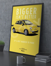 Load image into Gallery viewer, Illustration Fiat 500 Poster in various styles and sizes -  Giallo Birichino