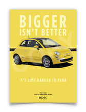 Load image into Gallery viewer, Illustration Fiat 500 Poster in various styles and sizes -  Giallo Birichino