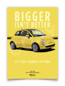 Illustration Fiat 500 Poster in various styles and sizes -  Giallo Birichino