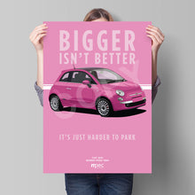Load image into Gallery viewer, Illustration Fiat 500 Poster in various styles and sizes - Barbie Rosa