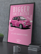 Load image into Gallery viewer, Illustration Fiat 500 Poster in various styles and sizes - Barbie Rosa