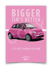 Load image into Gallery viewer, Illustration Fiat 500 Poster in various styles and sizes - Barbie Rosa