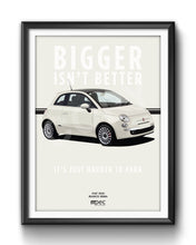 Load image into Gallery viewer, Illustration Fiat 500 Poster in various styles and sizes - Bianco
