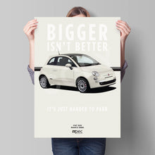 Load image into Gallery viewer, Illustration Fiat 500 Poster in various styles and sizes - Bianco