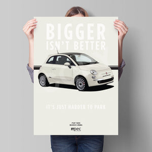 Illustration Fiat 500 Poster in various styles and sizes - Bianco