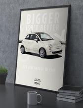 Load image into Gallery viewer, Illustration Fiat 500 Poster in various styles and sizes - Bianco