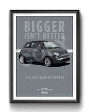 Load image into Gallery viewer, Illustration Fiat 500 Poster in various styles and sizes - Tech House Grey