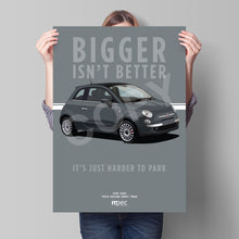Load image into Gallery viewer, Illustration Fiat 500 Poster in various styles and sizes - Tech House Grey